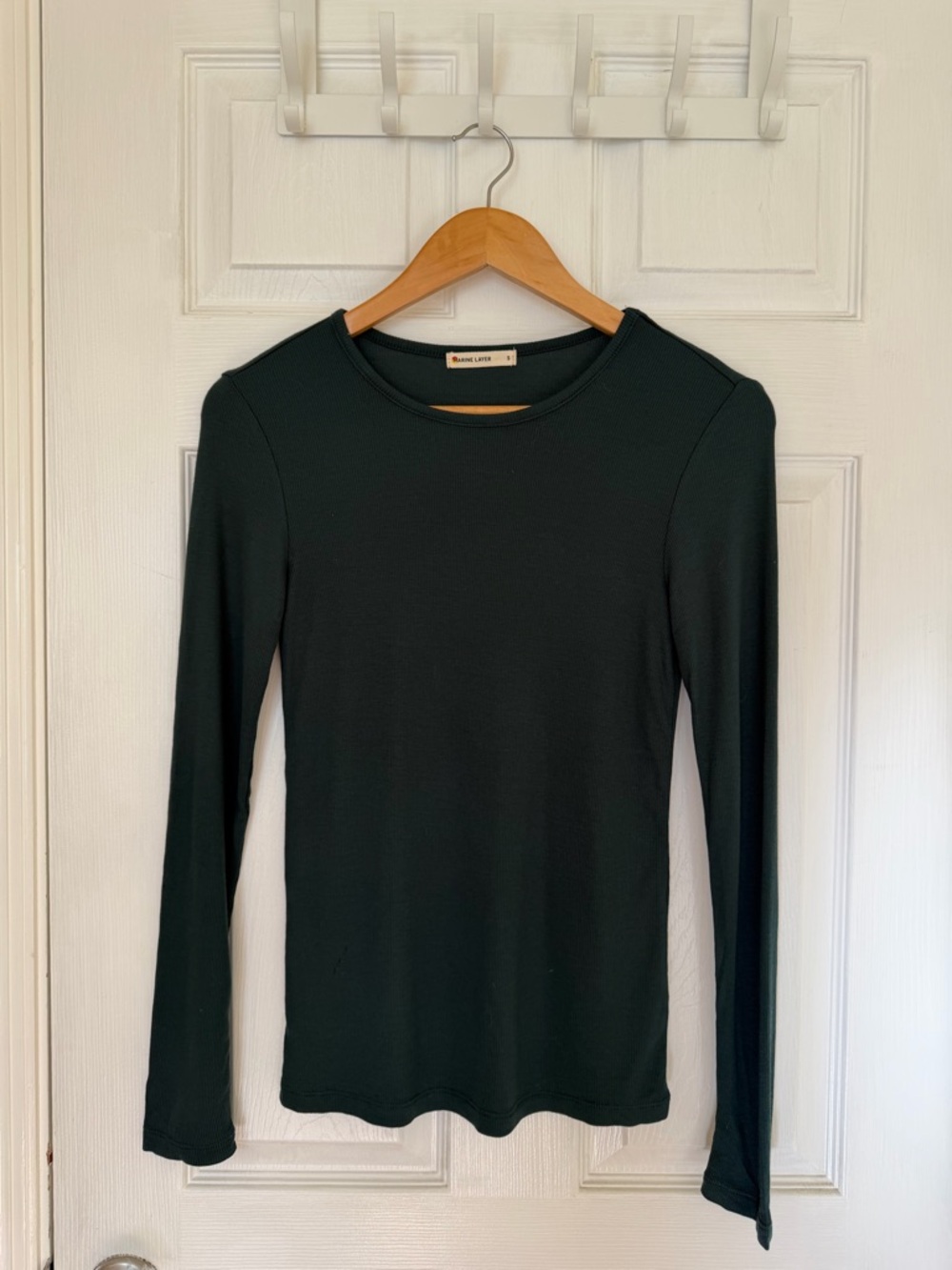 Marine Layer Women's Long-Sleeve Crew Neck Top - Dark Green